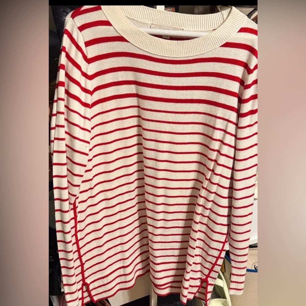 Loft - candy cane striped tunic top!